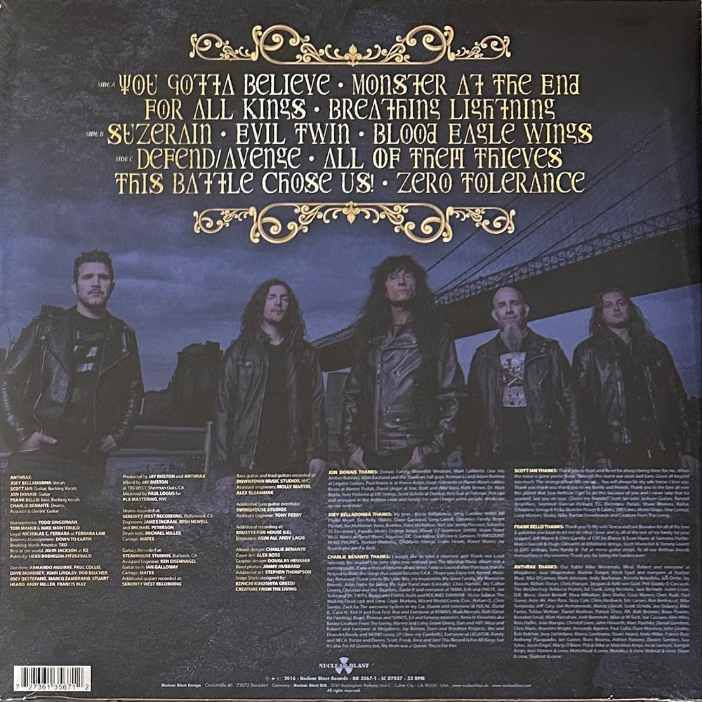Anthrax ‎– For All Kings 2LP (Германия 2016г.)