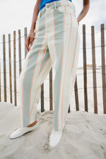 ЗАУЖЕННЫЕ ДЖИНСЫ В ПОЛОСКУ СО СРЕДНЕЙ ПОСАДКОЙ — ZW COLLECTION — ZARA