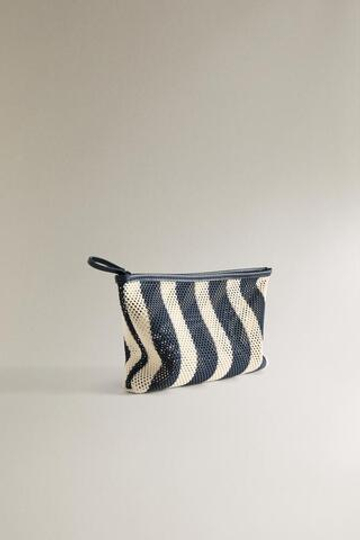 ZARA HOME ПОЛОСАТАЯ КОСМЕТИЧКА, ДВУХЦВЕТНЫЙ