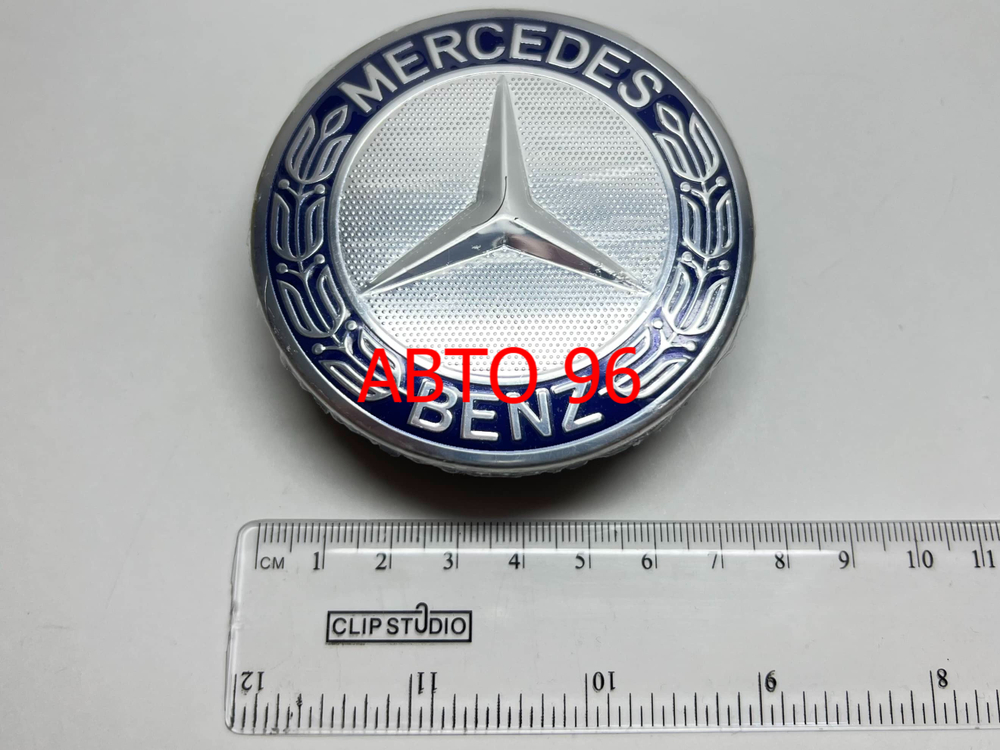 Логотип (шильдик, надпись, эмблема) "Mercedes" синий Оптом
