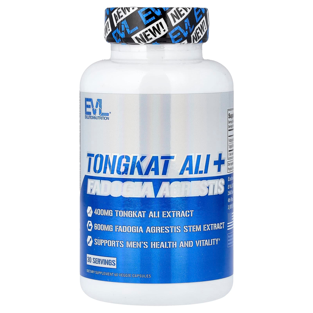 EVLution Nutrition, эврикома длиннолистая + фадогия агрестис, 60 вегетарианских капсул