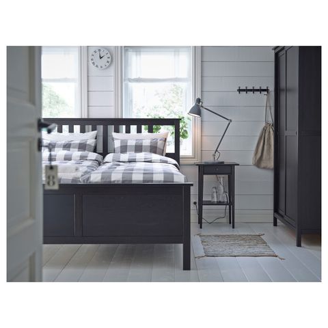 Прикроватная тумбочка IKEA HEMNES (ХЕМНЭС), Черный, 46x35 см