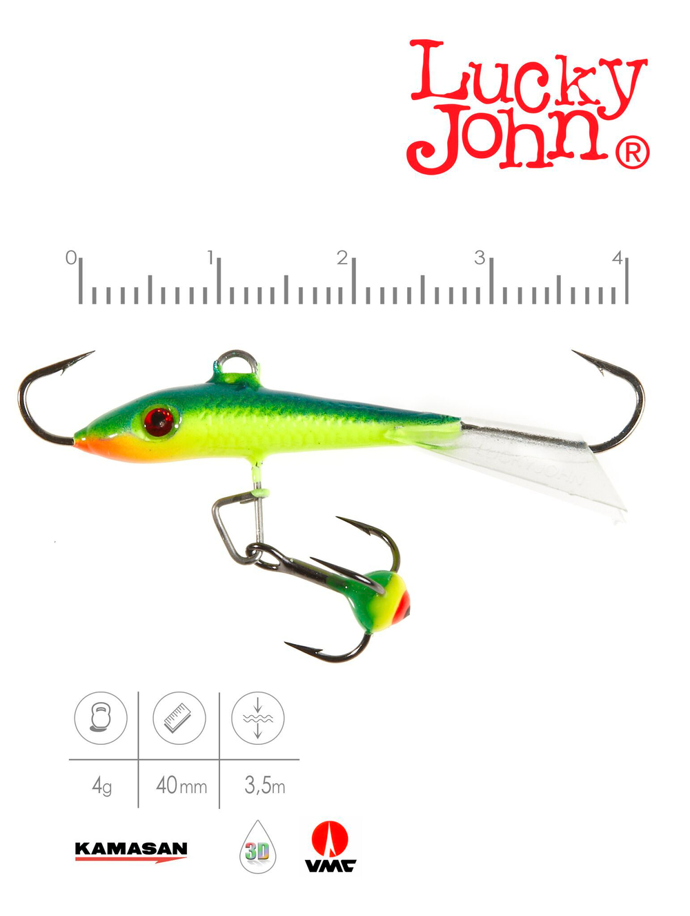 Балансир Lucky John FIN 3 с тр. 40мм/29 блистер