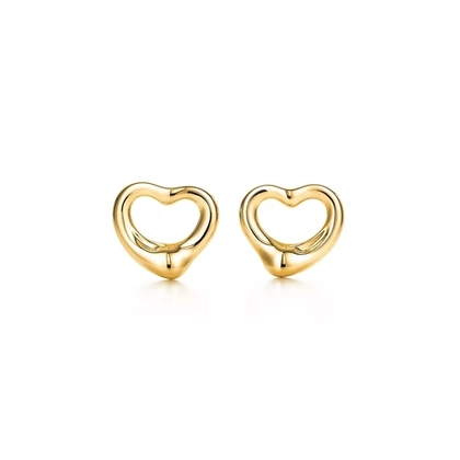 Серьги из жёлтого золота 18k, Tiffany💝 Open heart, Elsa Peretti. Единственные в наличии