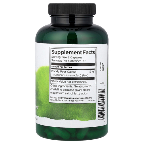 Swanson Vitamins, опунция и кактус, 180 капсул (650 мг в 1 капсуле)