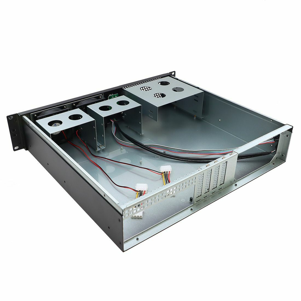 Серверный корпус Mastero 2U390, 2U, mATX, Без БП, чёрный (MST-2U-390)