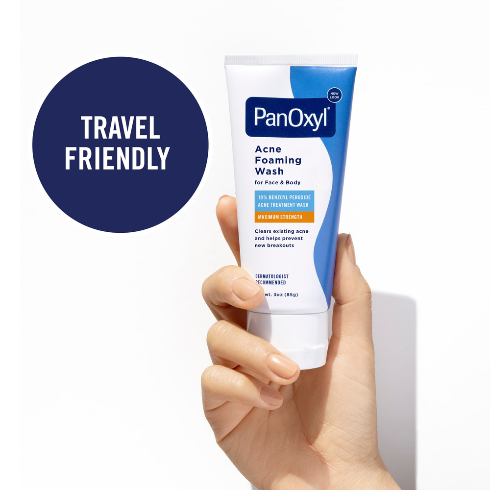 PanOxyl, очищающая пенка от акне, для лица и тела, максимальная эффективность, 85 г (3 унции)