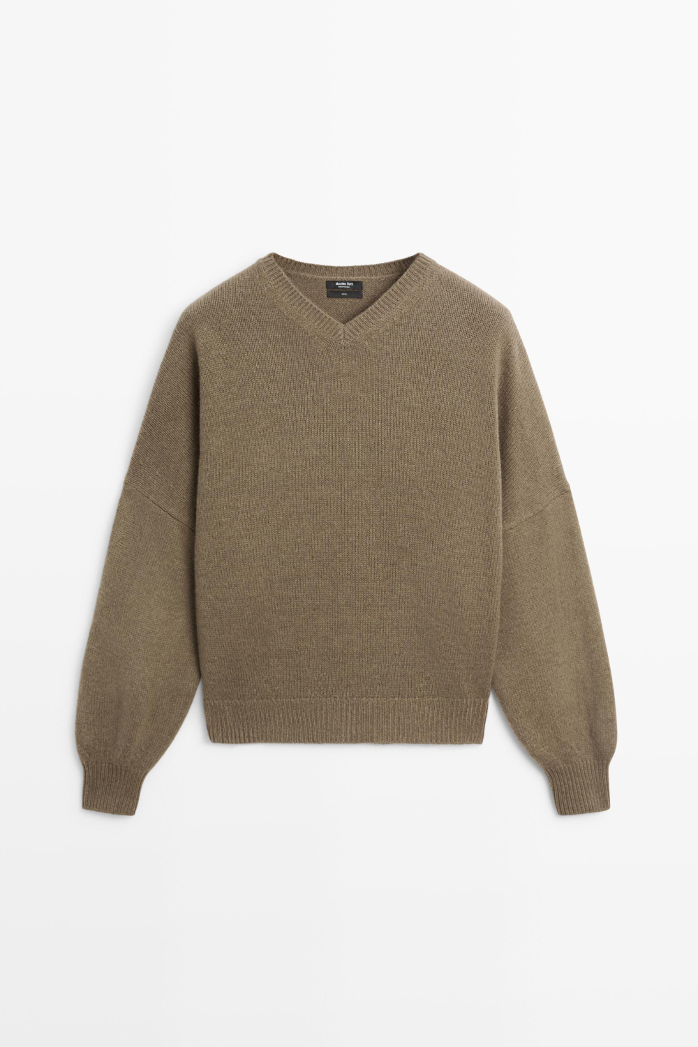 Massimo Dutti Свитер оверсайз из 100% шерсти, бежевый