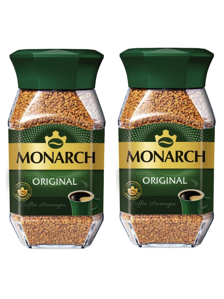 Кофе растворимый Jacobs Monarch, стеклянная банка 190 г, 2 шт