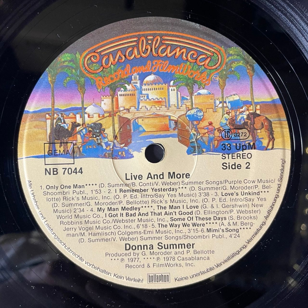 Винтажная виниловая пластинка LP Donna Summer Live And More (Германия 1978)