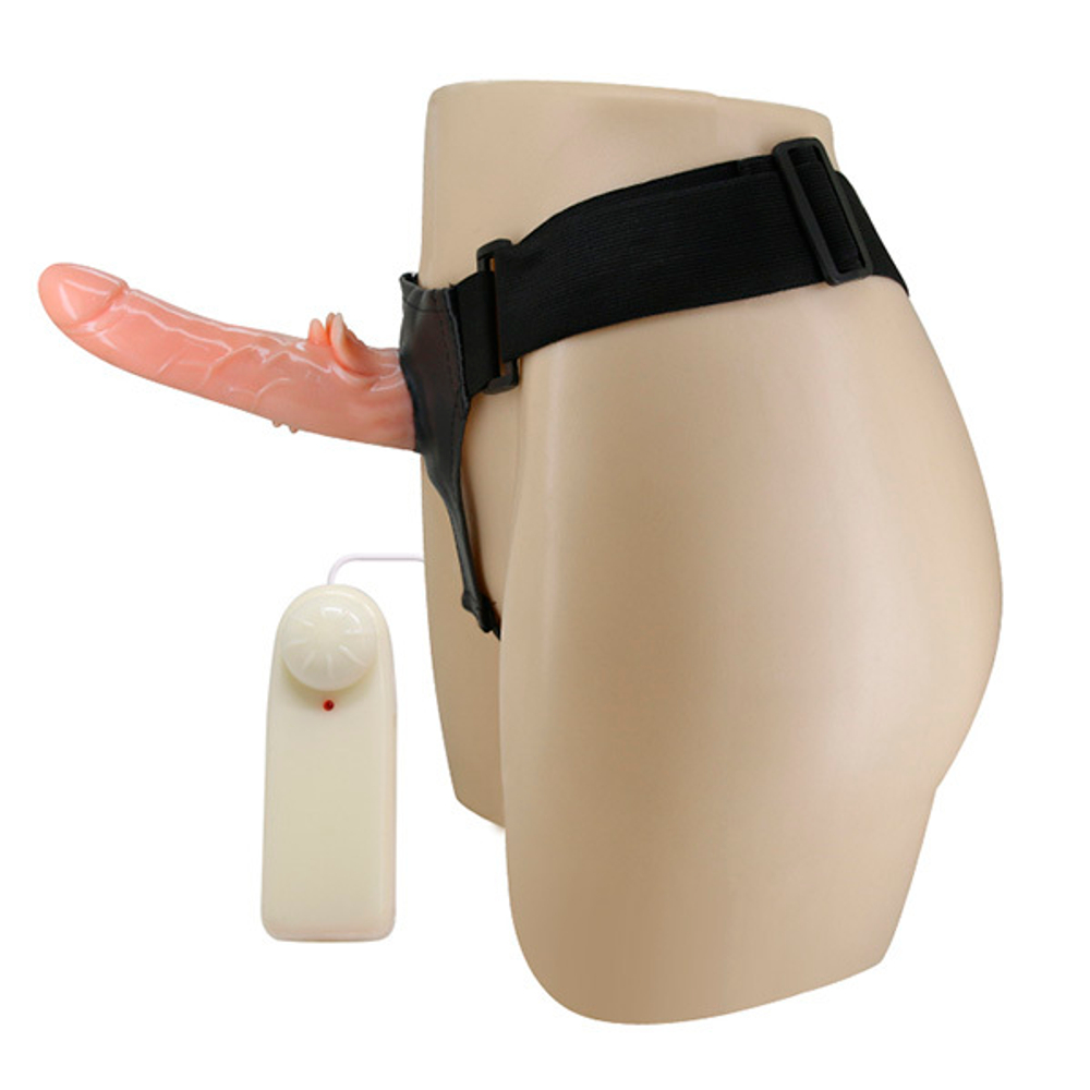 Женский вибрострапон 20см с ребристым основанием на трусиках Baile Ultra Passionate Harness Strap-on BW-010025B