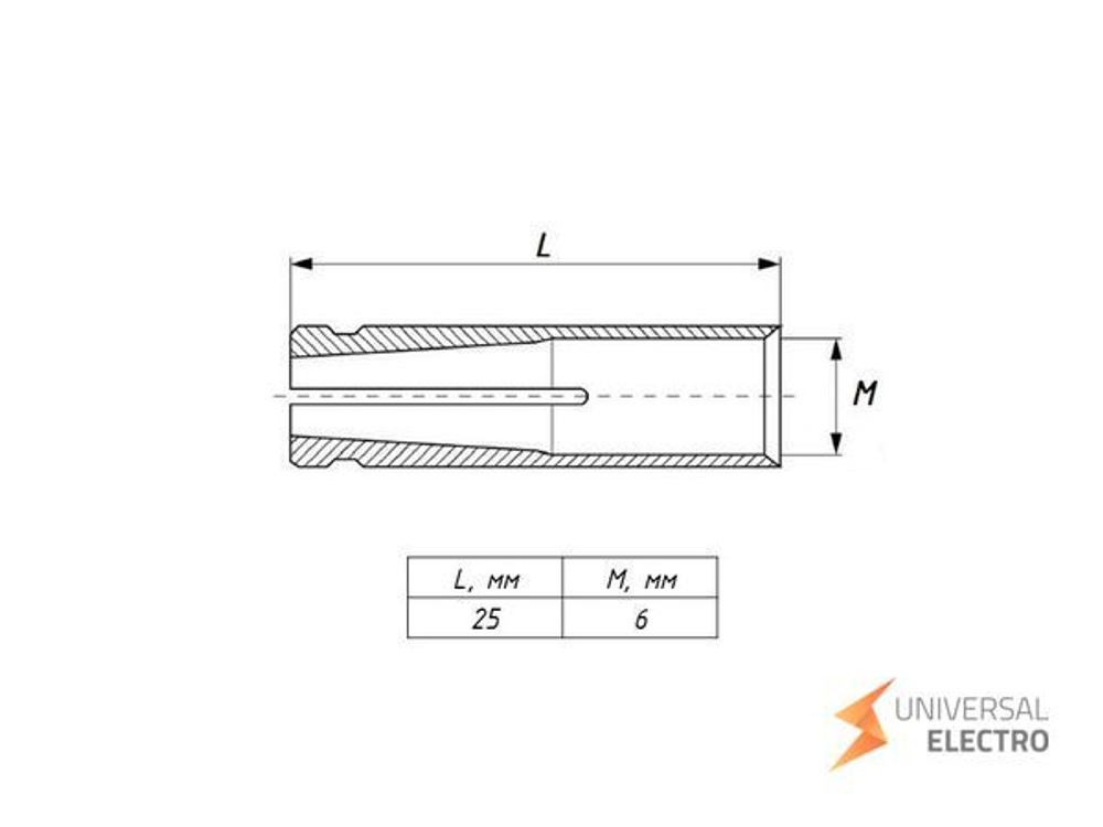 Анкер латунный забивной М6 EKF