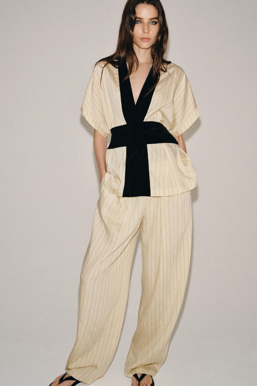 ZARA ДВУБОРТНЫЙ ЖАКЕТ В ПОЛОСКУ — ZW COLLECTION, ПОЛОСКИ