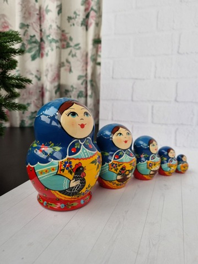 Матрёшка "С курочкой" традиция 5м 15см пузатая