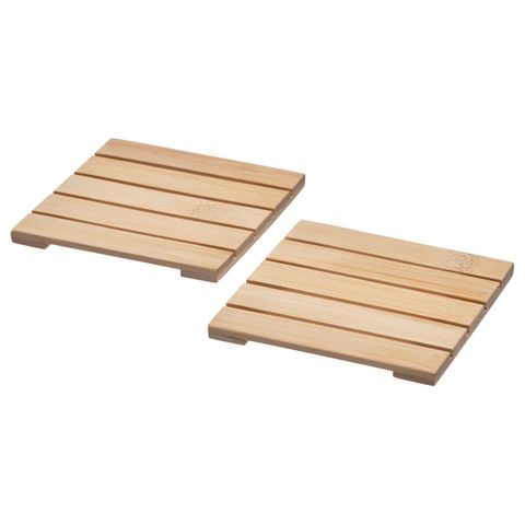 Набор подставок для чашек IKEA STRANDFLOKA (СТРАНДФЛОКА), Бамбук, 9х9 см, 2 шт