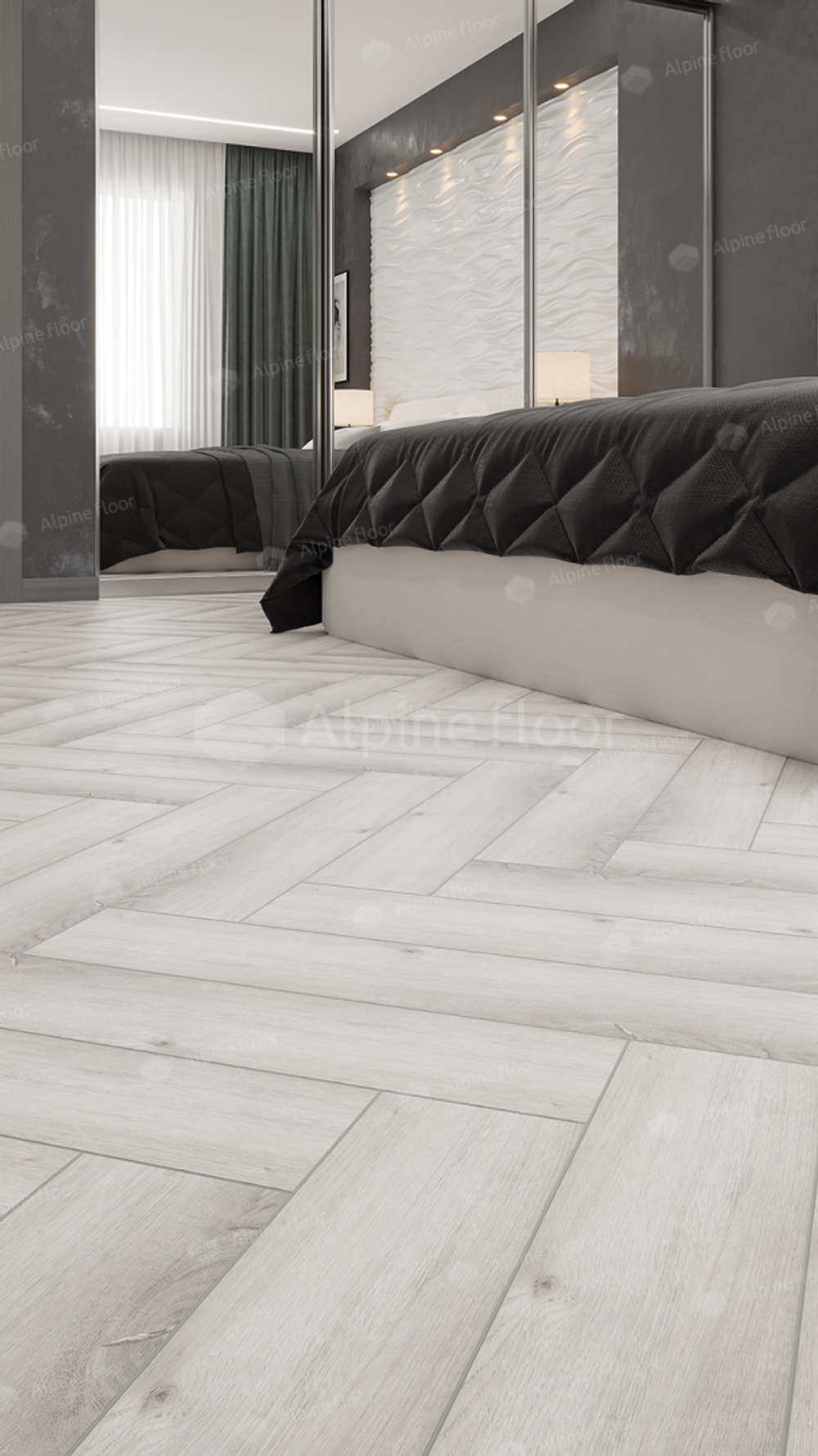 Каменно-полимерная плитка Alpine Floor Паркет лайт (Parquet Light) Дуб Альхена ЭКО 13-12