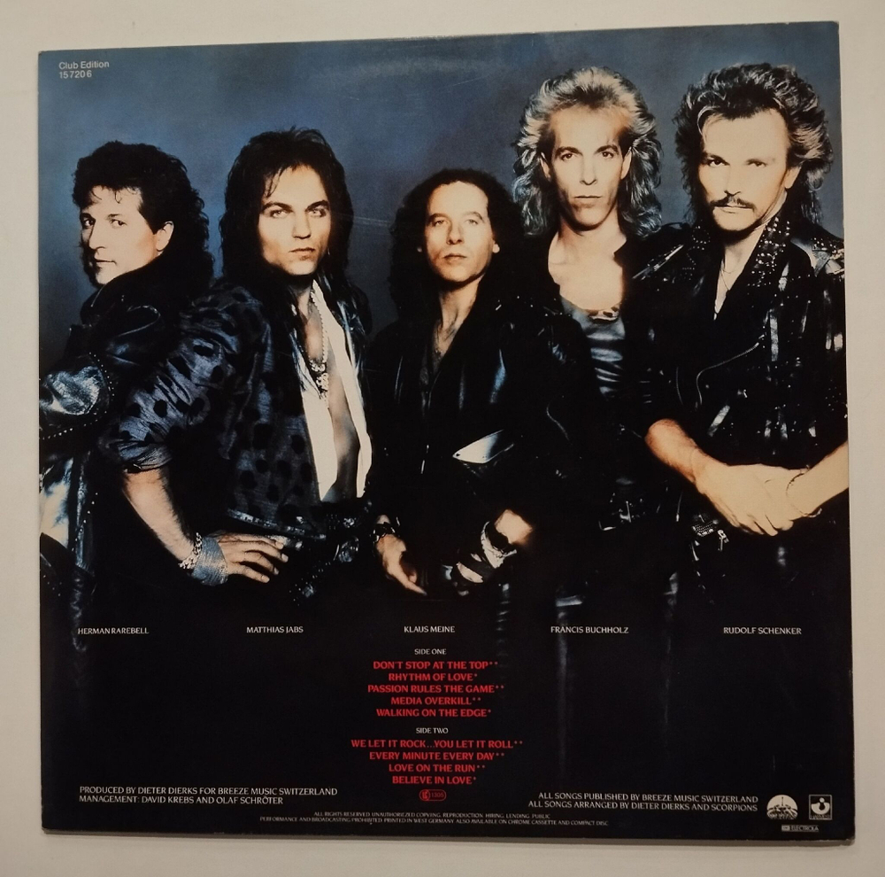 Винтажная виниловая пластинка LP Scorpions Savage Amusement (Germany 1988) (Club Edition)