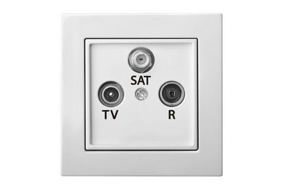 Розетка SAT-TV-R оконечная, белая, Classic