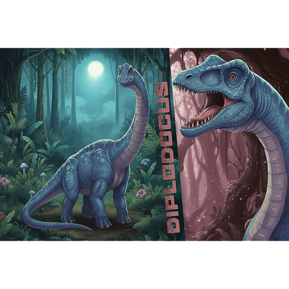 Pazl \ Puzzle \ Пазлы Puzzles - "100" Inspired By Dino World - Diplodocus / KAZSTUDIO SA The Treflik Family