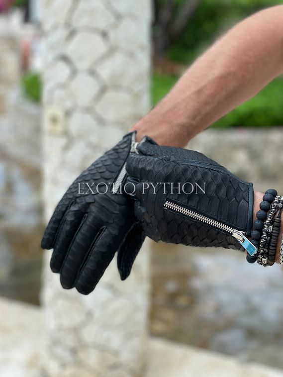 Перчатки из кожи питона AC-77