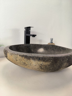 Раковина из речного камня RS-65997 43х41х15 из натурального камня
