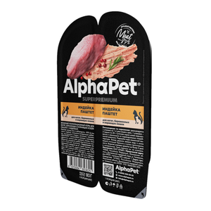 Влажный корм AlphaPet Superpremium для котят, беременных и кормящих кошек паштет с индейкой