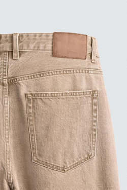 ZARA ДЖИНСЫ STRAIGHT ДЛИНОЙ ДО ЩИКОЛОТКИ, ЗЕМЛЯНОЙ