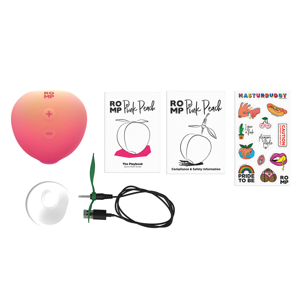 Бесконтактный клиторальный стимулятор 6,3см в форме сочного персика Romp Pink Peach Clitoral Stimulator RPPC1SG3