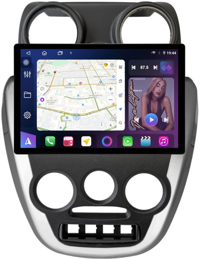 Магнитола для Lada Granta 2011-2018 (большая рамка) - FarCar BX877 монитор 13" 2K QLED на Android 13, Быстрая, CarPlay, 4G SIM-слот
