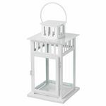 Подсвечник фонарь IKEA BORRBY (БОРБЮ), Белый, Металл, 28 см