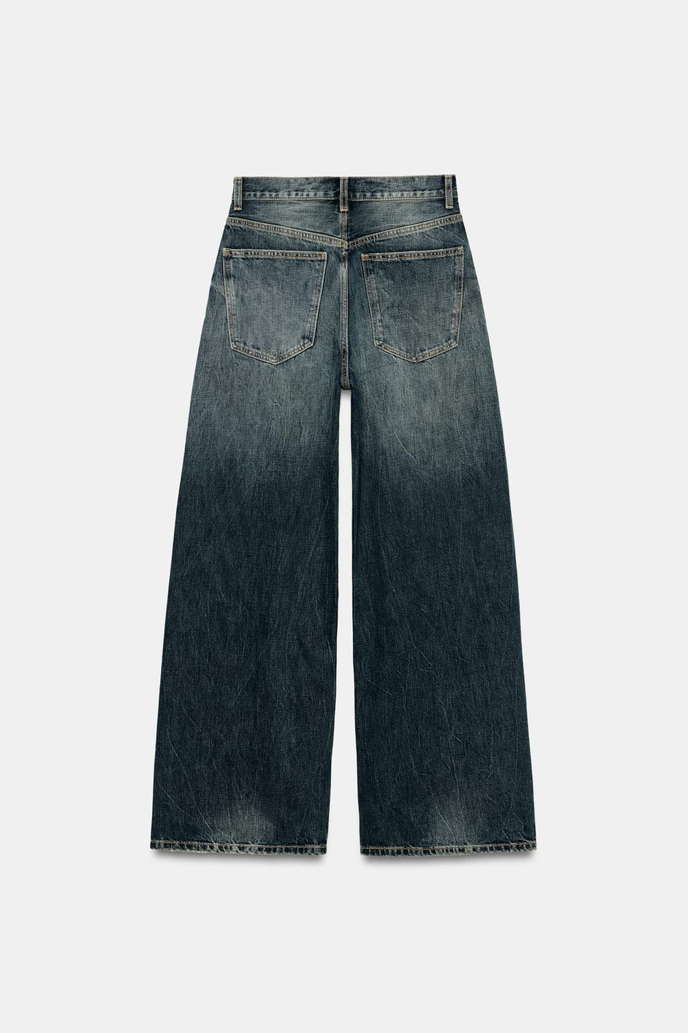 ZARA ДЖИНСЫ TRF EXTRA WIDE-LEG С ВЫСОКОЙ ПОСАДКОЙ, СИНИЙ