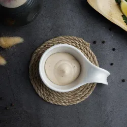 Соусник 80 мл 12*7,5 см h3,8 см Mini Mix круглый с ручкой белый фарфор P.L. Proff Cuisine [6]