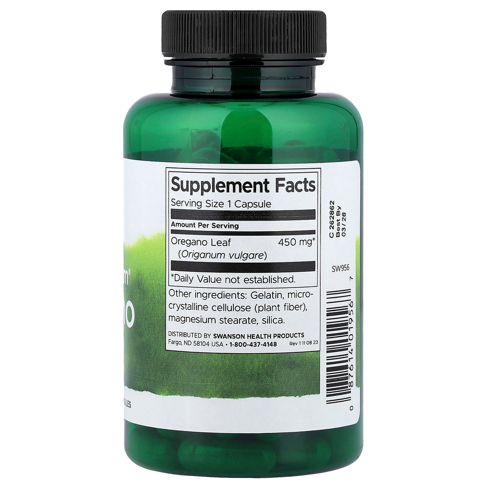Swanson Vitamins, Full Spectrum®, орегано, 450 мг, 90 капсул