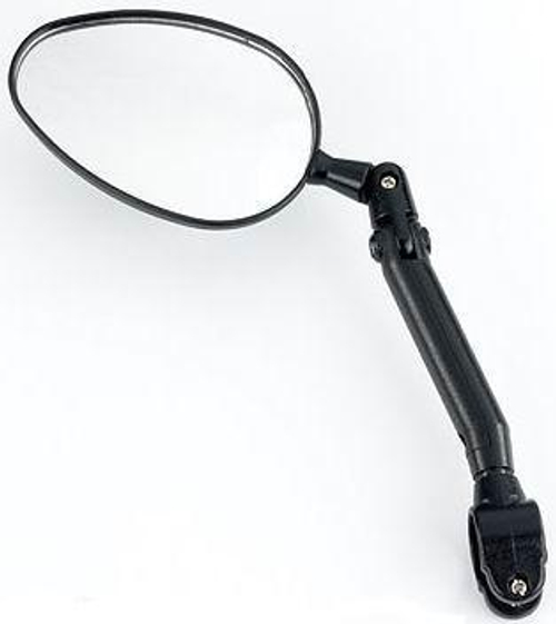 Зеркало 6-222 эллипт. 3" плоск.+панорам. 3 степ. своб. кольц. крепление (100) черное