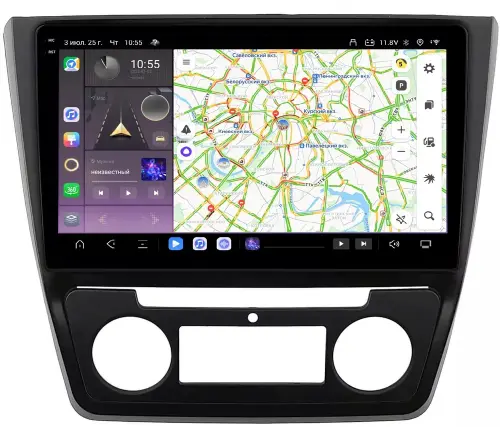 Магнитола для Skoda Yeti 2009-2018 (климат) - Kuberg OL-1919 QLed+2K, Android 13, Быстрейшая, CarPlay, 4G SIM-слот