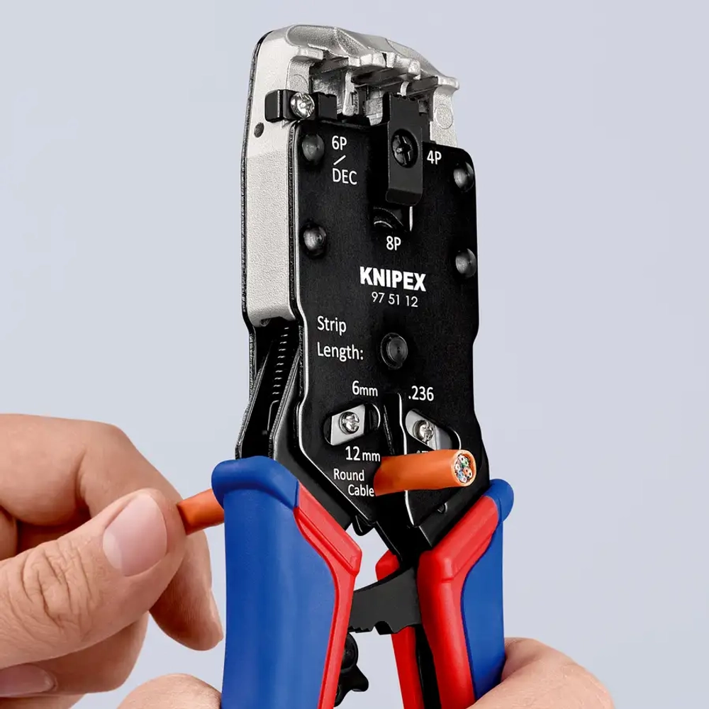 Инструмент для опрессовки штекеров типа Western чернёные 200 мм Knipex 97 51 12