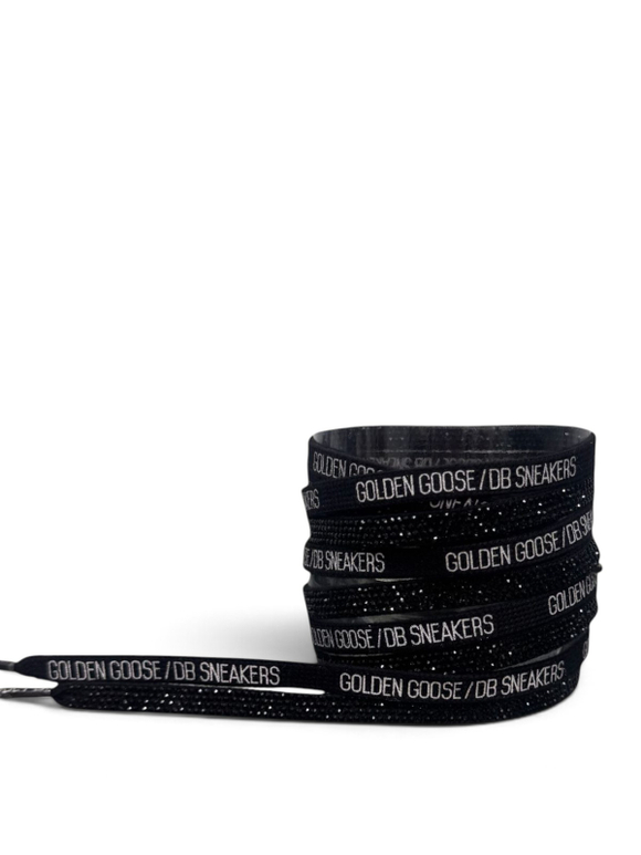 Golden Goose Laces with Contrasting White Logo — Black