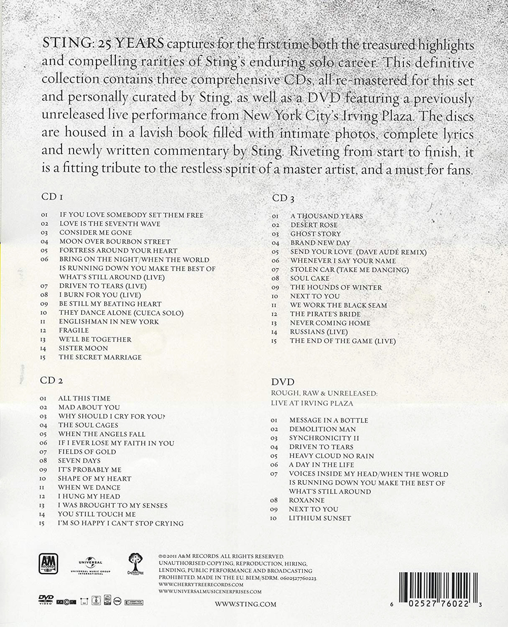 Sting / 25 Years (3CD+DVD)