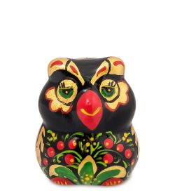 ГЛ- 973 Фигурка «Сова» нов. хохлома (Гжельский фарфор)