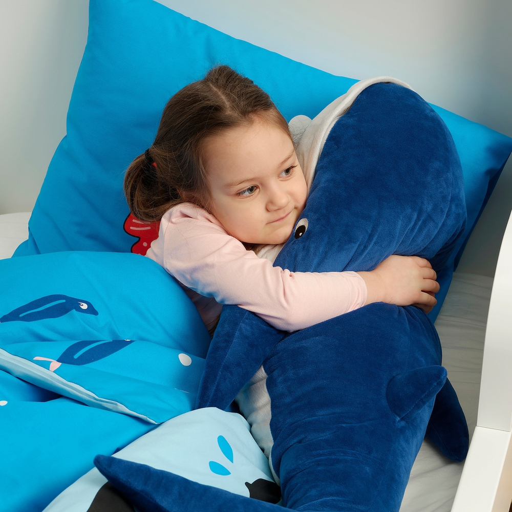IKEA BLÅVINGAD (ИКЕА БЛОВИНГАД) — Плюшевая игрушка, синий кит, 100 см, фото 3