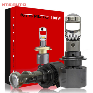 Автолампа LED  МИНИ Н 7 к-т (вентилятор) NTS A80 LENS 90W 6300K 4500LM 12-24V (A80-H7-100W)