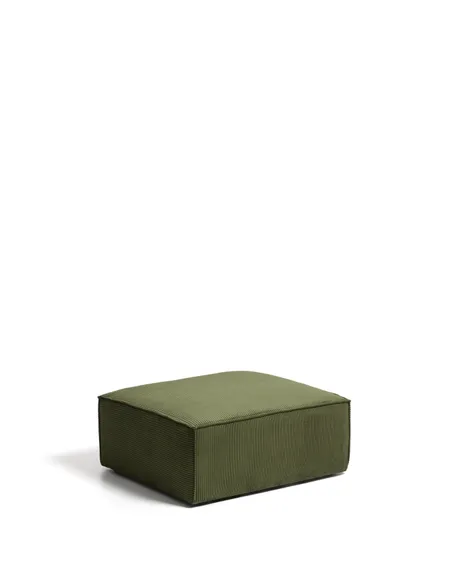 Пуф Blok из зеленого вельвета, 90x104 см