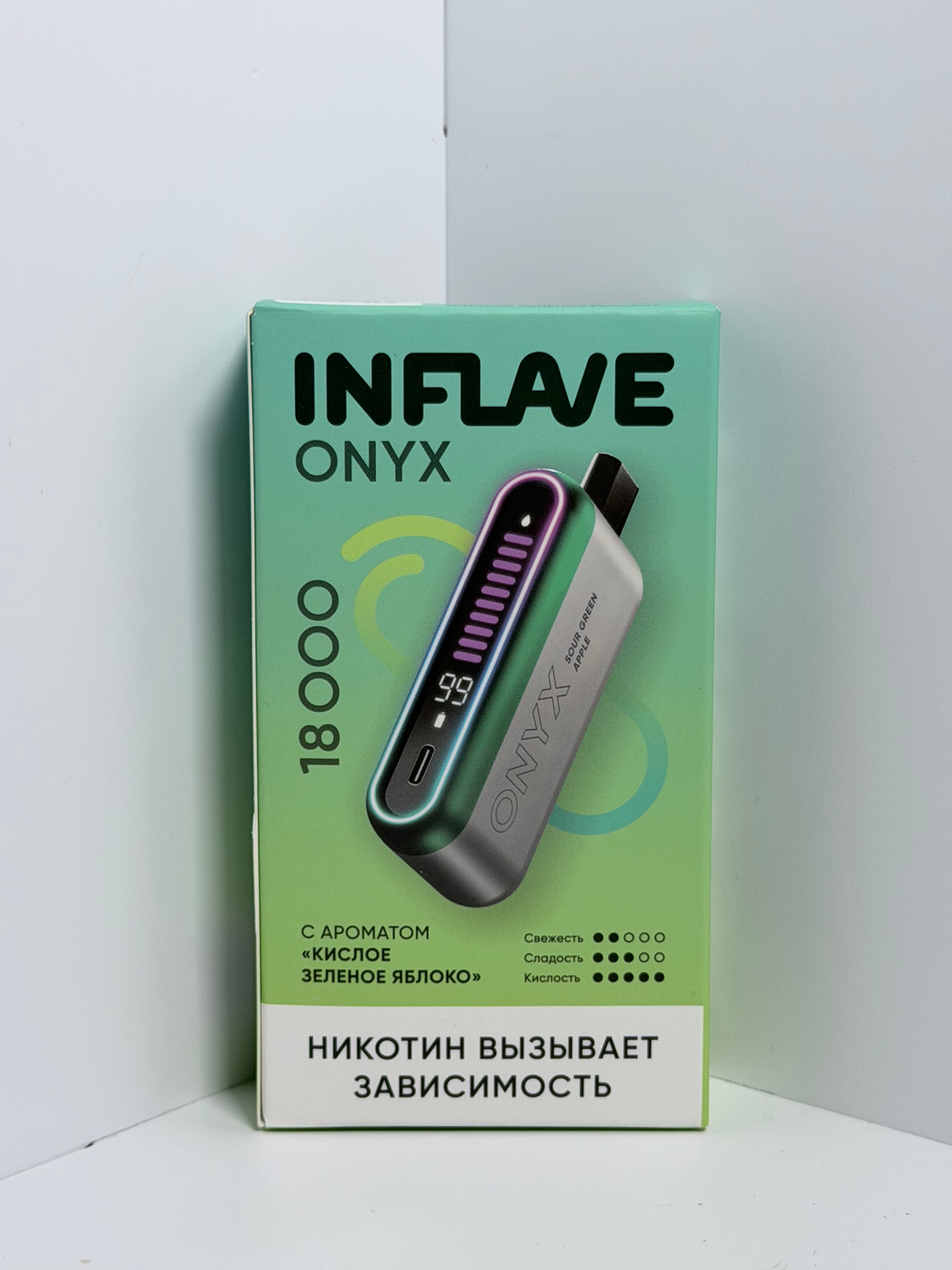 Inflave Onyx 18000 Кислое Зеленое Яблоко