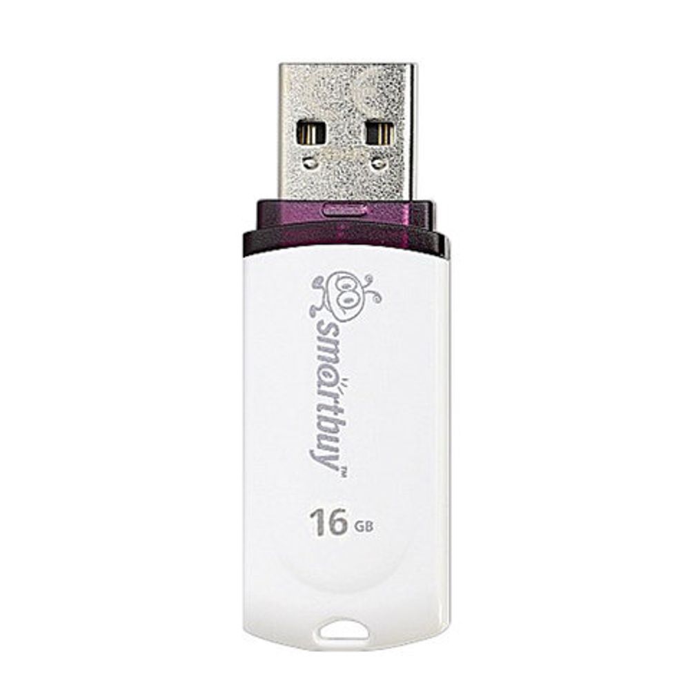 Флеш-диск 16 GB, SMARTBUY Paean, USB 2.0, белый, SB16GBPN-W