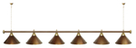 Лампа STARTBILLIARDS 6 пл. (плафоны зеленые,штанга зеленая,фурнитура золото)