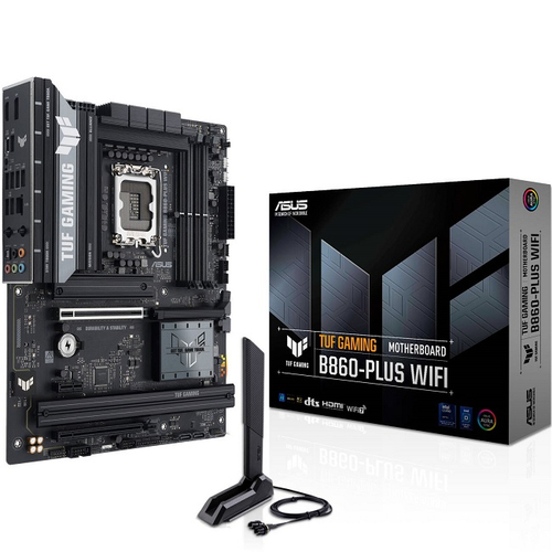 Материнская плата ASUS TUF GAMING B860-PLUS WIFI (LGA1851/B860/4xDDR5/2xPCI-Ex16/3xM.2/Wi-Fi/BT/SB7.1/GLAN/HDMI/DP/ATX)
