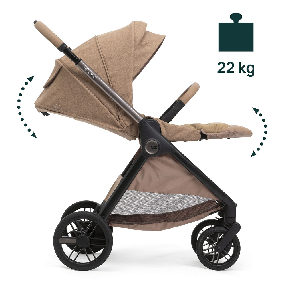 Коляска Chicco Bellagio 3 в 1 с автокреслом Kory Plus Lunar Rock Caramel