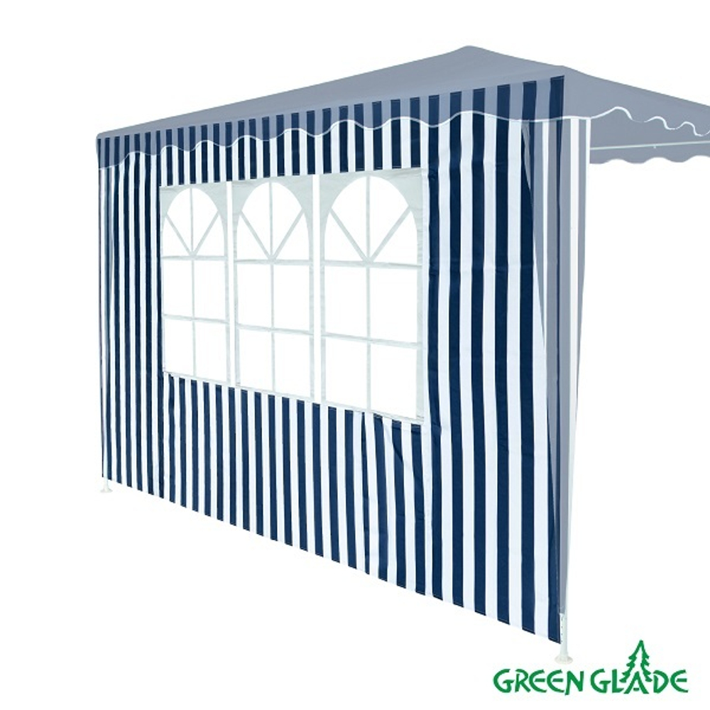 Стенка для садового тента Green Glade 1,95х2,95м полиэстер с окном синяя