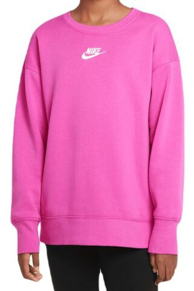 Кофта для девочки теннисная  Nike Sportswear Club Fleece - active fuchsia/white