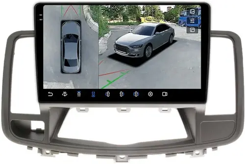 Магнитола для Nissan Teana J32 2008-2013 (ШГУ цветной) - FarCar BX1076M-B-360 монитор 10.36" 2K QLED на Android 13, Быстрая, CarPlay, 4G SIM-слот, 4 камеры в комплекте